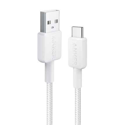 Comprar ANKER ANK-322-USBA-USBC-90-W Anker - Cable USB2.0  - USB-A a USB-C - Cable de nylon trenzado - Longitud 0.9m - Carga rápida hasta 15W | Color blanco