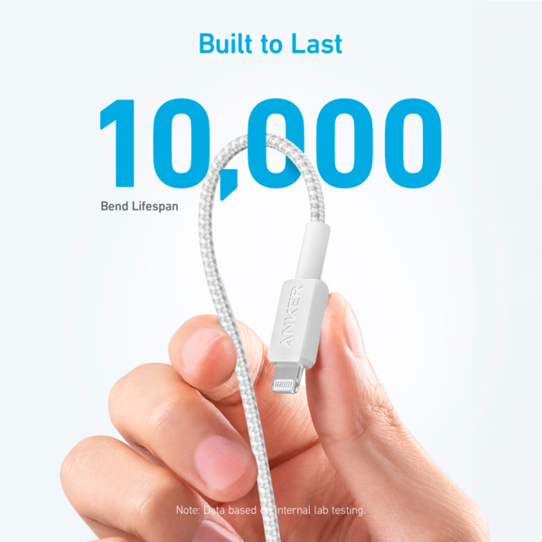 ANKER ANK-322-USBC-LGT-90-W Anker - Cable USB2.0  - USB-C a Lightning - Cable de nylon trenzado - Longitud 0.9m - Carga rápida | (3)