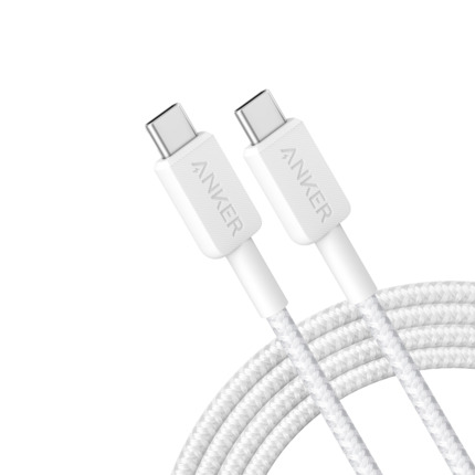 Comprar ANKER ANK-322-USBC-USBC-180-W Anker - Cable USB2.0  - USB-C a USB-C - Cable de nylon trenzado - Longitud 1.8m - Carga rápida 60W | Color blanco