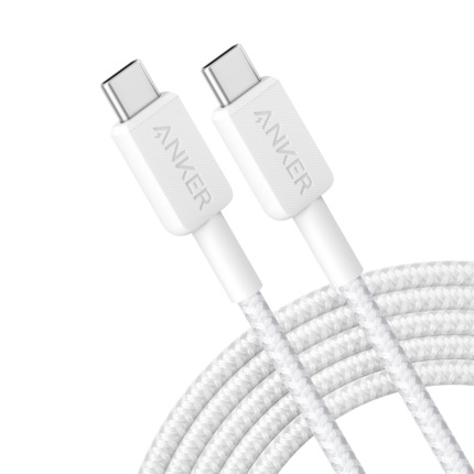 Comprar ANKER ANK-322-USBC-USBC-300-W Anker - Cable USB2.0  - USB-C a USB-C - Cable de nylon trenzado - Longitud 3m - Carga rápida hasta 60W | Color blanco