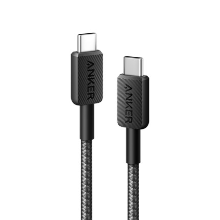 Comprar ANKER ANK-322-USBC-USBC-90-B Anker - Cable USB2.0  - USB-C a USB-C - Cable de nylon trenzado - Longitud 0.9m - Carga rápida 60W | Color negro