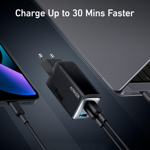 ANKER ANK-735-WCHARGER-65W1A2C-B Anker - Cargador USB - Potencia 65W | Con tecnología GaNPrime - Carga rápida  - Salidas 1x USB- (3)