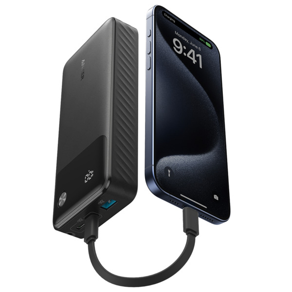 ANKER ANK-A1384-B Anker Power bank con pantalla - Capacidad 20000mAh  - Entradas 2x USB-C - Salidas 2x USB-C, USB-A - Carga 3 di (1)