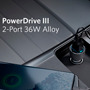 ANKER ANK-CCHARGER-POWERDRIVE3-B Anker - Mechero coche de metal - Potencia 36W - Carga rápida 18W | Tecnología QC3.0 - Salidas 2 (2)