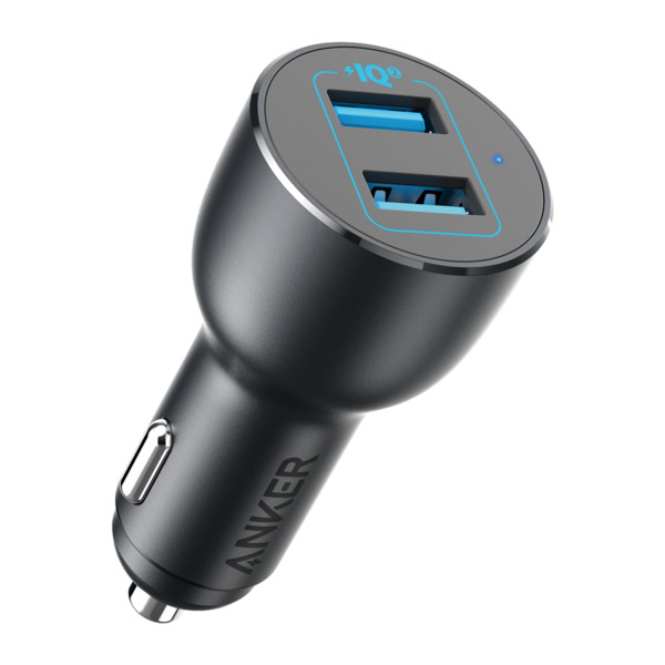ANKER ANK-CCHARGER-POWERDRIVE3-B Anker - Mechero coche de metal - Potencia 36W - Carga rápida 18W | Tecnología QC3.0 - Salidas 2