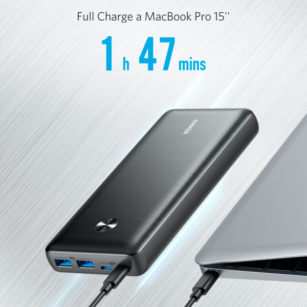 ANKER ANK-POWERCORE3-ELITE-B Anker Power bank con LEDs de carga - Capacidad 25600mAh  - Entrada USB-C - Salidas 2x USB-C, 2x USB (1)