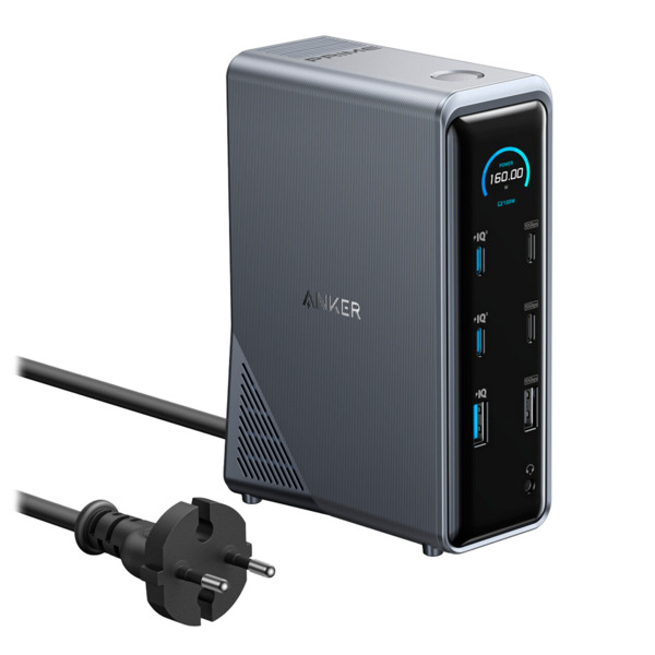 ANKER ANK-PRIME-14-IN-1-B Estación de carga 14 en 1 Anker - 1x Ethernet 1Gbps - 7x USB-C, 3x USB-A - 2x HDMI, 1x Audio - Doble p
