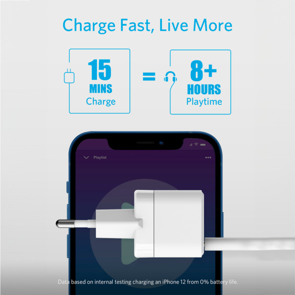 ANKER ANK-WCHARGER-POWERPORT3-W Anker - Cargador USB - Potencia 20W - Carga rápida  - Salida USB-C  - Color blanco (3)