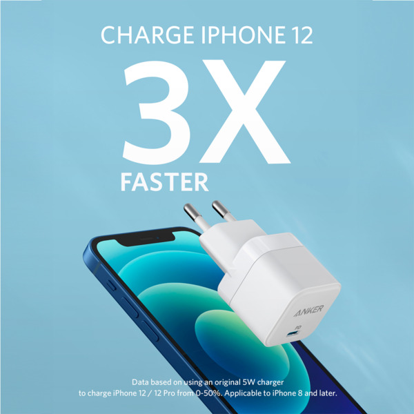 ANKER ANK-WCHARGER-POWERPORT3-W Anker - Cargador USB - Potencia 20W - Carga rápida  - Salida USB-C  - Color blanco (7)
