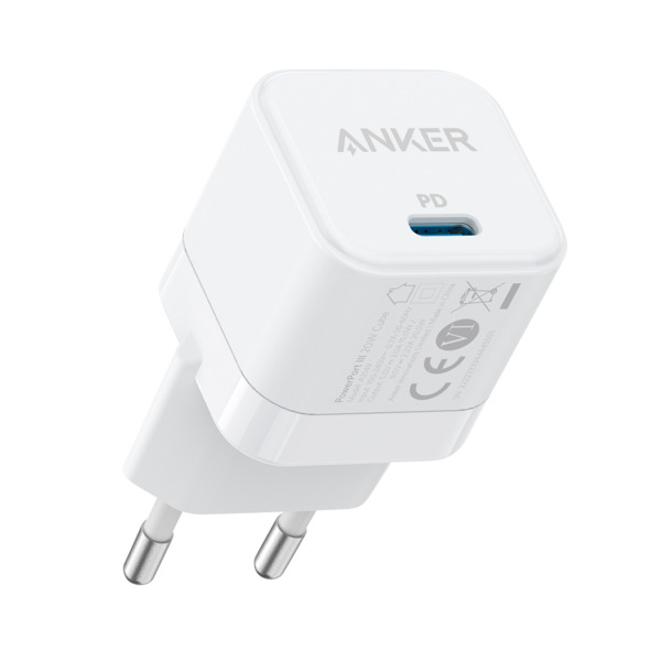 ANKER ANK-WCHARGER-POWERPORT3-W Anker - Cargador USB - Potencia 20W - Carga rápida - Salida USB-C - Color blanco