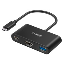 Anker - Hub USB-C 3 en 1 - Admite la carga PD100W - Transferencia de datos de 5Gbps - Admite resolución 4K@30Hz  - 1xUSB-C,1x US