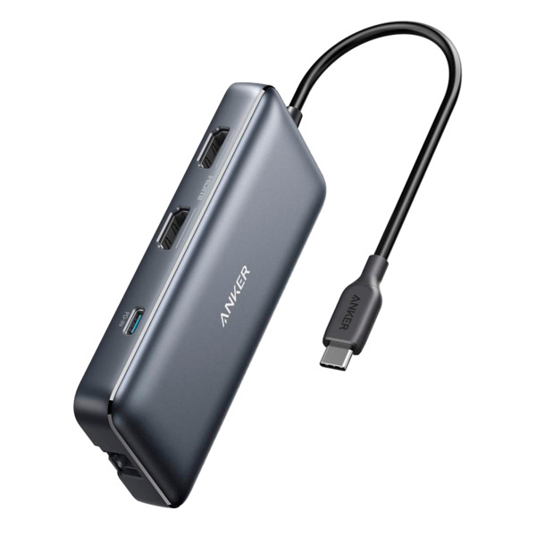 Anker - Hub USB-C 8 en 1 - Admite la carga PD100W - Transferencia de datos de 5Gbps - Admite resolución 4K@60Hz  - 2xUSBA, USBC,