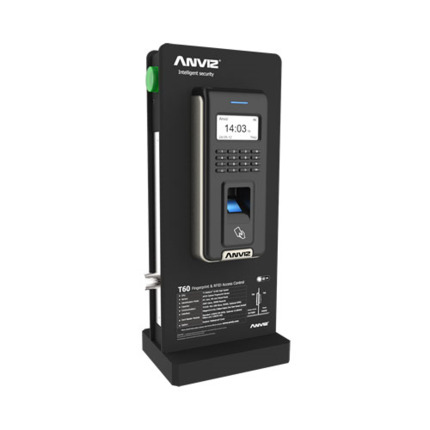 Comprar Anviz CONAC-646 T60 DEMO KIT Kit de sistema típico de control de acceso por huella dactilar y RFID con función anti-passback. El terminal T60 funciona como lector host y el T5S-ID funciona como lector esclavo. Las funciones del T60, tales como me