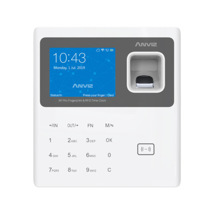 Comprar Anviz CONAC-816 W1 PRO Terminal autónomo de accesos y presencia Anviz. Identificación por huella contraseña o tarjeta EM. Teclado táctil y pantalla LCD a color de 2,8". Comunicación TCP/IP y WiFi. 3000 huellas/tarjetas/usuarios. 100 000 eventos.