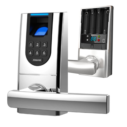 Comprar ANVIZ L100K Cerradura inteligente ANVIZ - Huellas dactilares y teclado - Hasta 99 usuarios y 4 administradores - Autónoma 4 x pilas AA - Resistente y estética - Funciones extra de seguridad