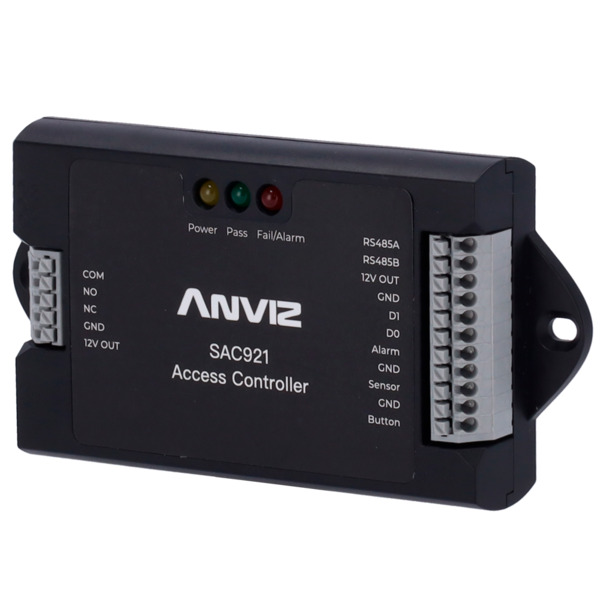 ANVIZ SAC921 Controladora de acceso - Tarjeta o PIN - 1 puerta | Comunicación TCP/IP y WiFi - 1 lector por Wiegand | 2 lectores