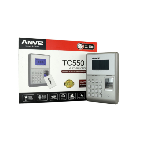 ANVIZ TC550 Control de acceso y presencia - Huella, tarjeta EM y PIN - 2.000 usuarios | 50.000 registros - TCP/IP, USB y Wiegand (7)