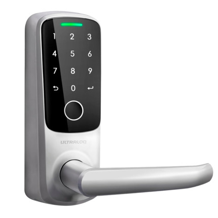 Comprar ANVIZ UL-LATCH5-FINGERPRINT Cerradura inteligente Anviz Ultraloq - Huella, PIN y App - 50 usuarios | WiFi y Bluetooth - Autónoma 4 x pilas AA - APP móvil U-tec | Cloud Ultraloq Air - Apta para exterior IP65