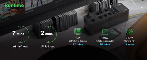 APC BE1050G2-GR sistema de alimentación ininterrumpida (UPS) En espera (Fuera de línea) o Standby (Offline) 1,05 kVA 600 W (8)