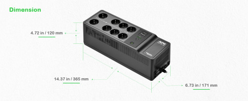 APC BE1050G2-GR sistema de alimentación ininterrumpida (UPS) En espera (Fuera de línea) o Standby (Offline) 1,05 kVA 600 W (14)