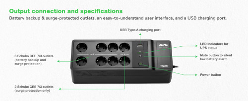 APC BE500G2-GR sistema de alimentación ininterrumpida (UPS) En espera (Fuera de línea) o Standby (Offline) 0,5 kVA 300 W (4)
