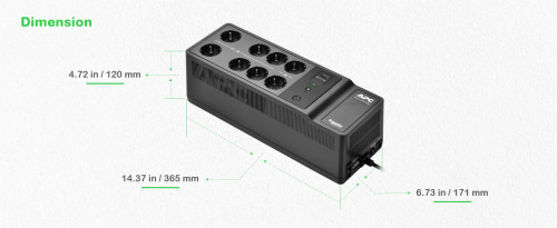 APC BE500G2-GR sistema de alimentación ininterrumpida (UPS) En espera (Fuera de línea) o Standby (Offline) 0,5 kVA 300 W (14)