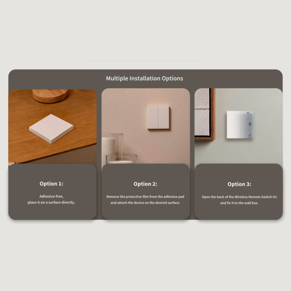 AQARA AQ-WRS-R02 Aqara Interruptor Inalámbrico H1 Doble - Zigbee 3.0  - Requiere  AQARA HUB - 7 Acciones Configurables - Larga d (1)