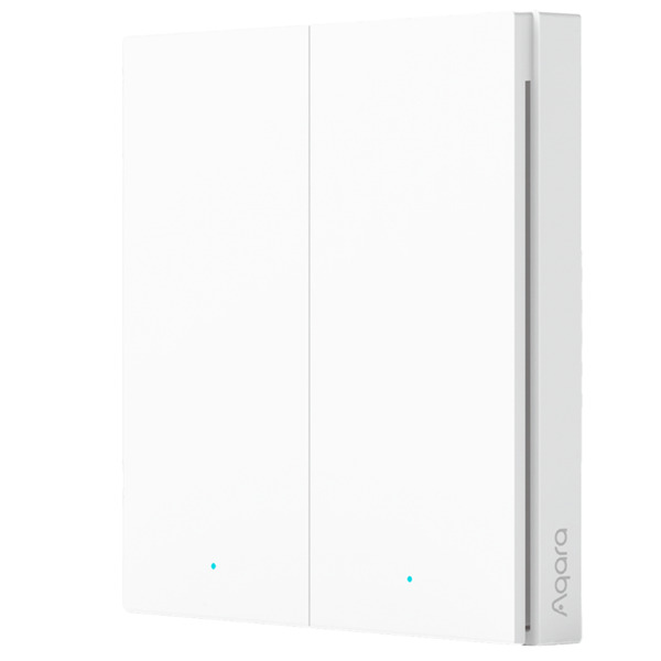 AQARA AQ-WRS-R02 Aqara Interruptor Inalámbrico H1 Doble - Zigbee 3.0 - Requiere AQARA HUB - 7 Acciones Configurables - Larga d