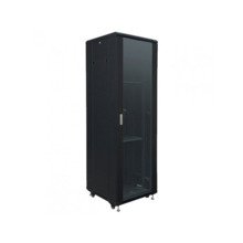 Armario Rack Tipo Cabina de 42U. Fabricado en SPCC acero laminado en frío. Puerta frontal de vidrio templado con cerradura de se