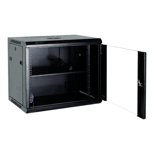 Armario rack para pared - Hasta 6U rack de 19&quot; - Hasta 100 Kg de carga - Con ventilación y pasacables - Profundidad 600 mm