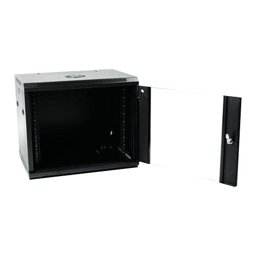 Armario rack para pared - Hasta 9U rack de 19&quot; - Hasta 100 Kg de carga - Con ventilación y pasacables - Profundidad 600 mm