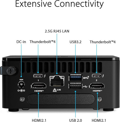 ASUS NUC RNUC13L3HV500002I (TALL) LIBERTY CANYON RAPTOR LAKE-P RPL-P 28W VPRO (I5-1350P) GPU INTEGRADO (3)