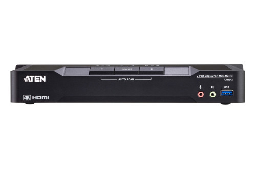ATEN 2-PORT 4K DISPLAYPORT DUAL DISPLAY MINI-MATRIX BOUNDLESS KVM SWITCH WITH USB PERIPHERAL SUPPORT (CM1942-AT-G) (2)