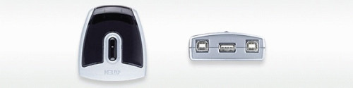 Aten 2-Port USB 2.0 Peripheral Switch 480 Mbit/s Negro, Plata (2)