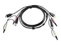 Aten 2L-7D02UH cable para video, teclado y ratón (kvm) 1,8 m Negro