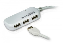 ATEN Cable extensor USB 2.0 de 12 m con hub de cuatro puertos (soporta conexión en cadena hasta 60 m)