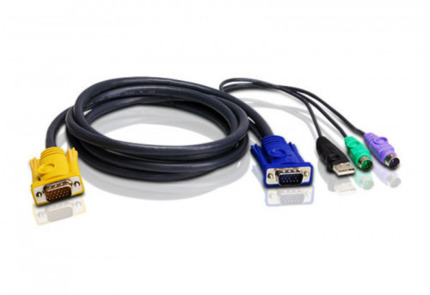 Comprar Aten 2L5302UP cable para video, teclado y ratón (kvm) Negro 1,8 m