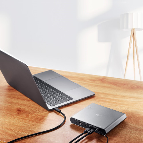 ATEN Conmutador KVM 4K DisplayPort USB-C de 2 puertos con paso de corriente (5)