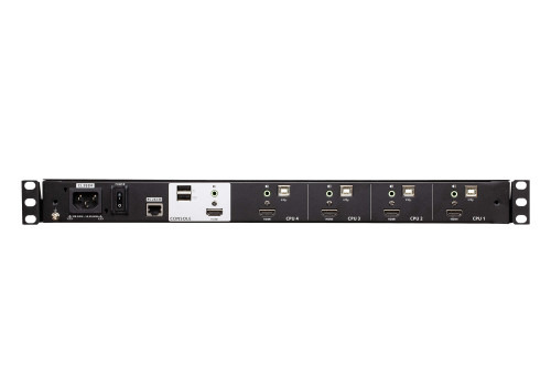 ATEN Consola LCD panorámica multiview dual rail con switch KVM integrado HDMI USB de 4 puertos (4)