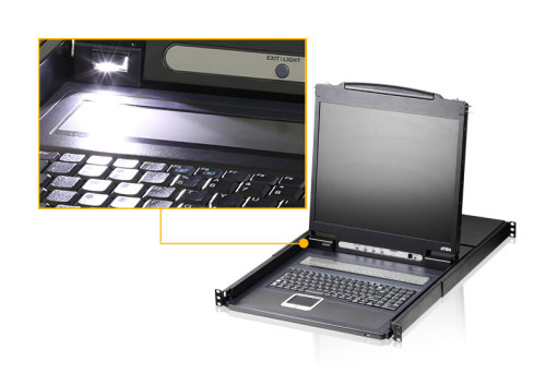 Aten Consola LCD single rail con switch KVM integrado VGA PS/2-USB de 8 puertos (3)