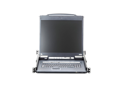 Aten Consola LCD single rail con switch KVM por IP integrado VGA PS/2-USB de 16 puertos con acceso compartido desde consolas loc (4)