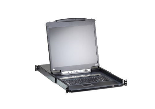 Aten Consola LCD single rail con switch KVM por IP integrado VGA PS/2-USB de 16 puertos con acceso compartido desde consolas loc (5)