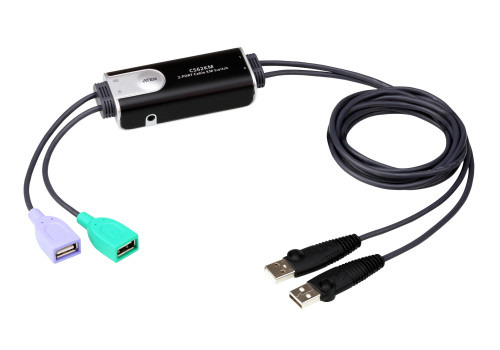 Aten CS62KM-AT cable para video, teclado y ratón (kvm) Negro 1,8 m