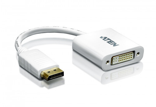 Aten DisplayPort/DVI Adapter DisplayPort Male DVI-I Female Blanco