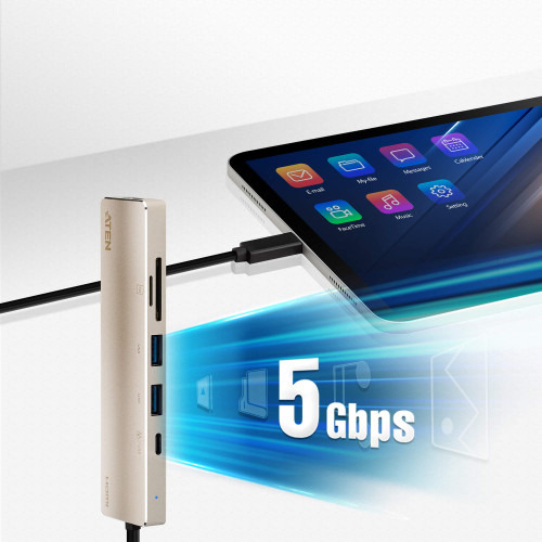 ATEN Docking station compacta USB-C multipuerto con power pass-through (7)