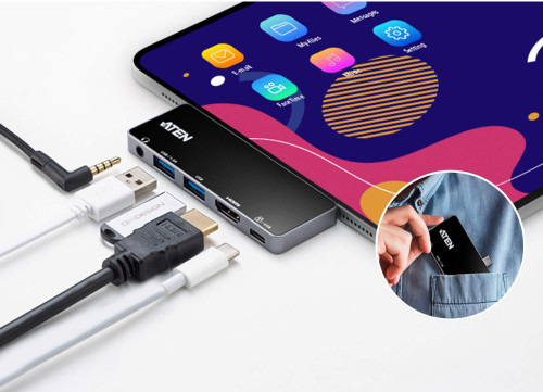 ATEN Docking station de viaje USB-C con pasarela de alimentación (5)