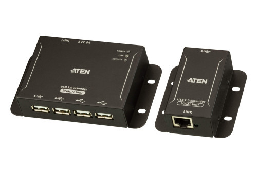 ATEN Extensor USB 2.0 por Cat 5 con hub de cuatro puertos (hasta 50 m)