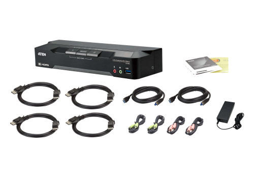 ATEN Matriz de vídeo en formato compacto KVM DisplayPort 4K dual display de 2 puertos con Boundless Switching (4)