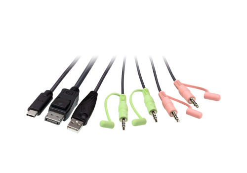 ATEN Switch KVM en formato cable híbrido DisplayPort de 2 puertos USB-C (3)