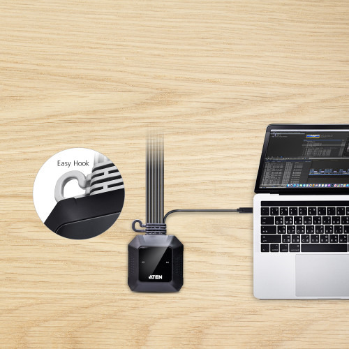 ATEN Switch KVM en formato cable híbrido DisplayPort de 2 puertos USB-C (5)